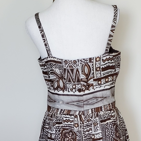 Dressbarn Brown, White, and Gold Dress Sz. 10 - Picture 6 of 7